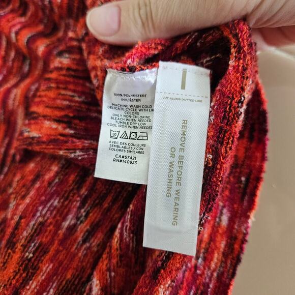 Loft Red Spacedye Halter Top Tank Tie Neck Women's Size Medium Stretch - Picture 7 of 7